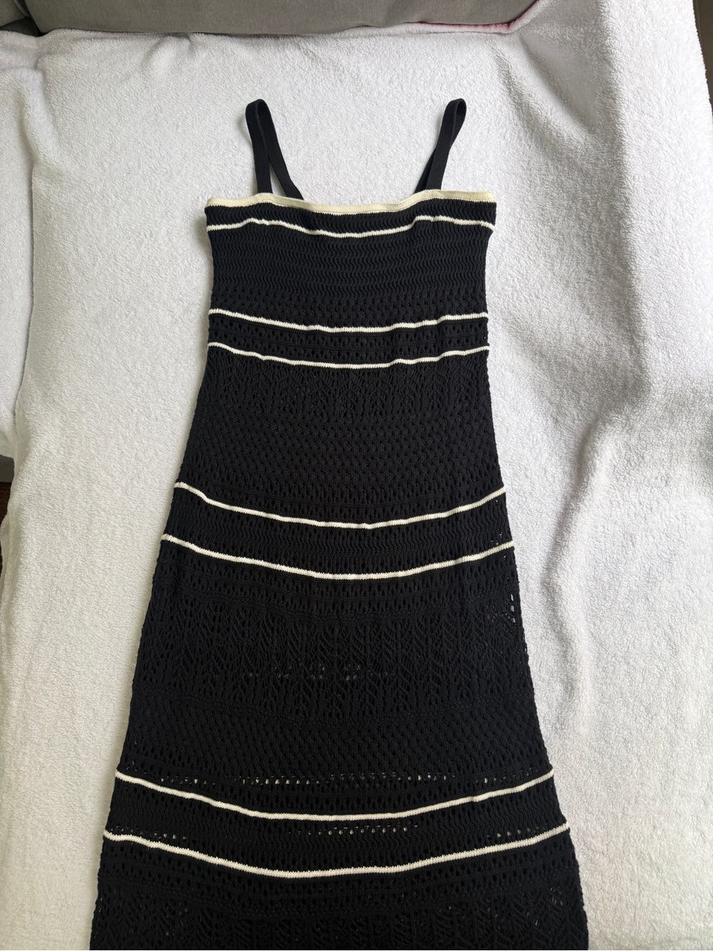 Abercrombie & Fitch Crochet-Style Maxi Dress Black